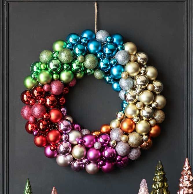 Multicoloured Bauble Wreath