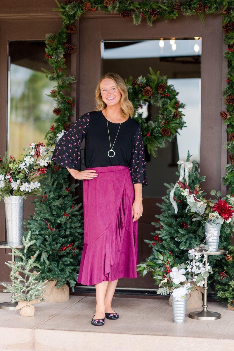 The Pioneer Woman Faux Suede Wrap Skirt