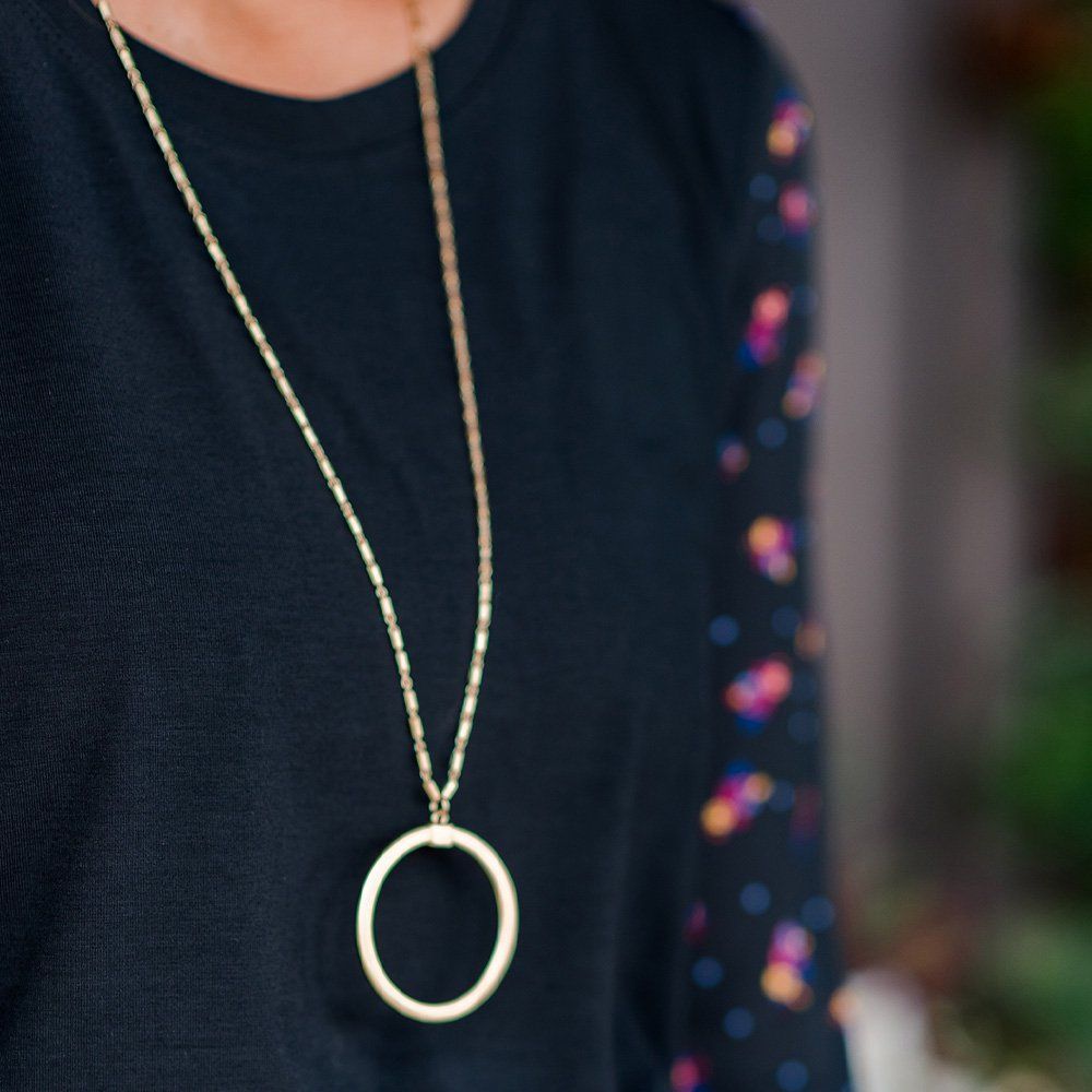 The Pioneer Woman Jewelry, Soft Gold-tone Circular Pendant Necklace