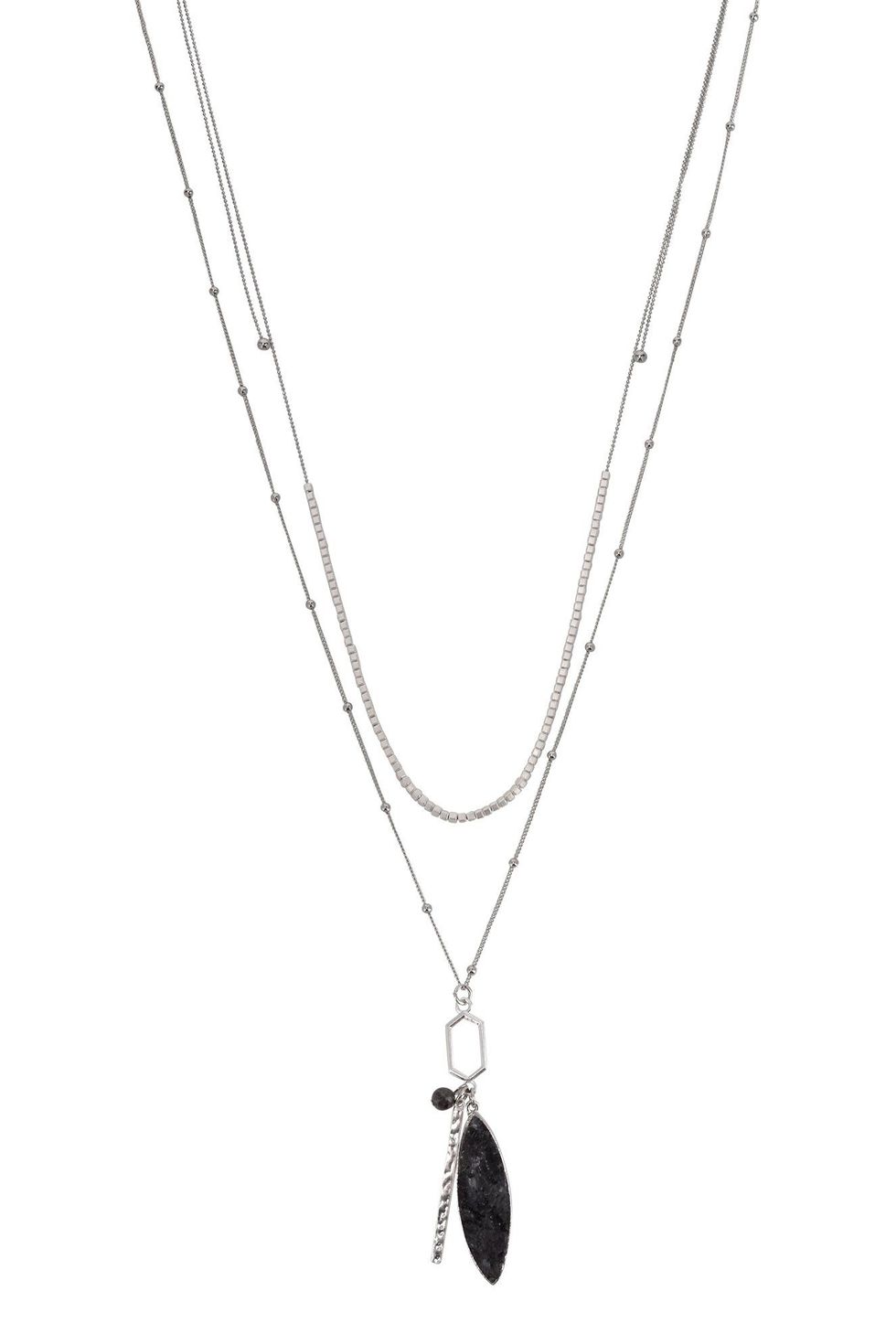 The Pioneer Woman Jewelry, Soft Silver-tone Duo Necklace Set with Genuine Stone