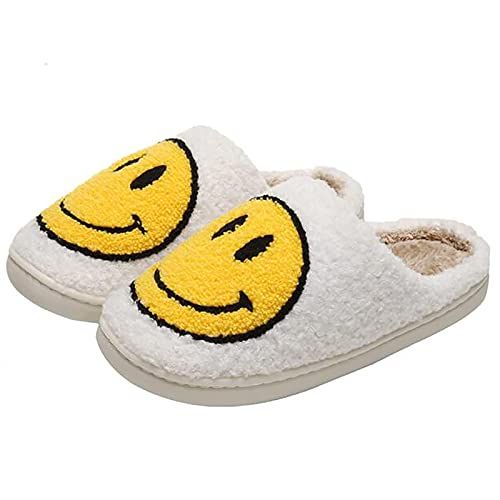 Comfy Smiley Face House Slippers with Memory Foam 