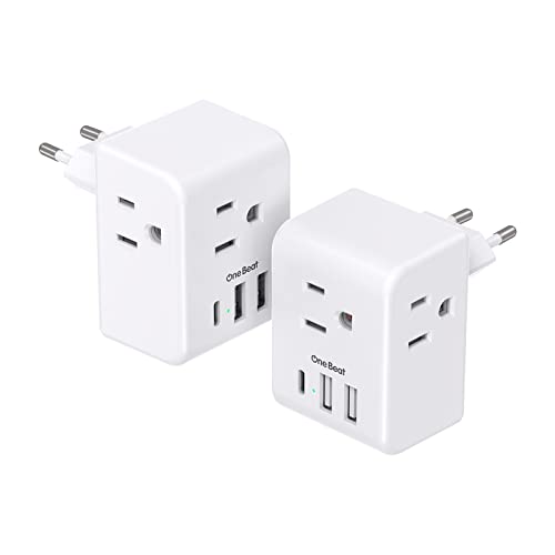 2 Pack European Travel Plug Adapter