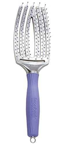 Olivia Garden Fingerbrush - Cerdas de Nylon Ionizadas - Mediano - Color Negro