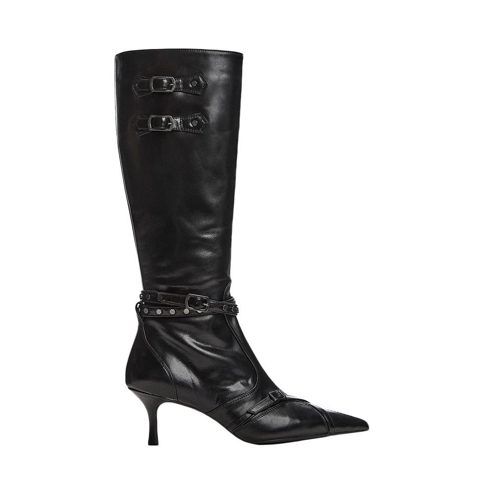 High Heel Leather Boot