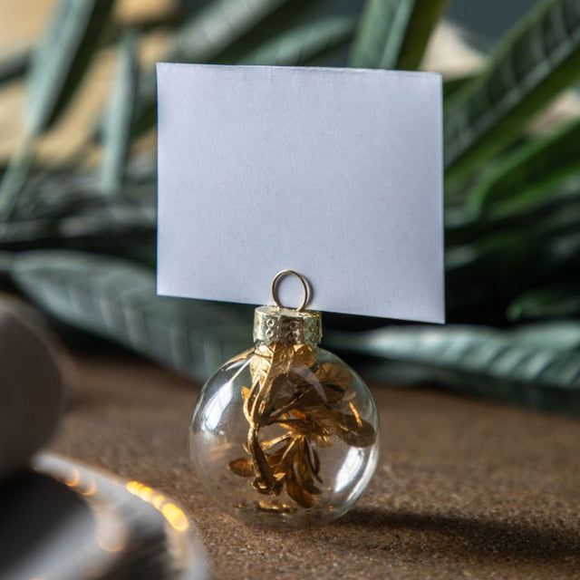 Kerensa Set of 6 Bauble Name Card Holders in Gold