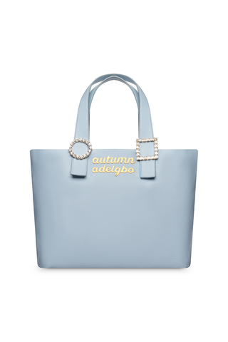 Light Blue Leather Handbag