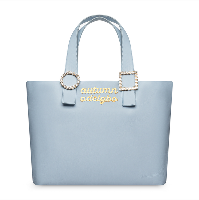 Light-Blue Leather Handbag