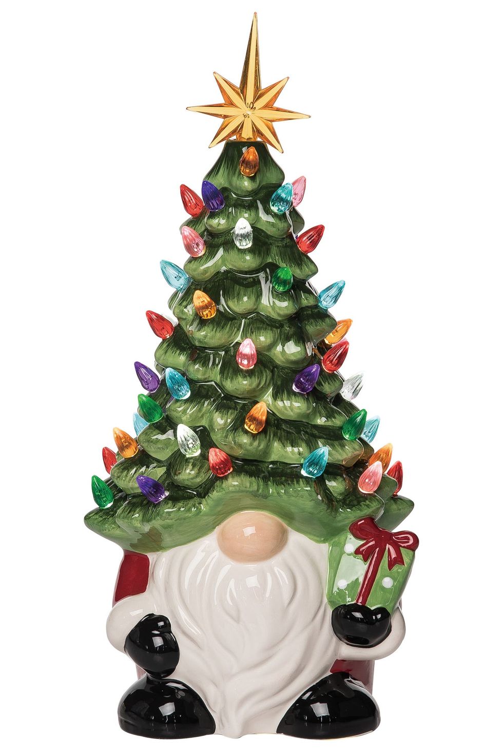 Ceramic Light Up Christmas Tree Gnome