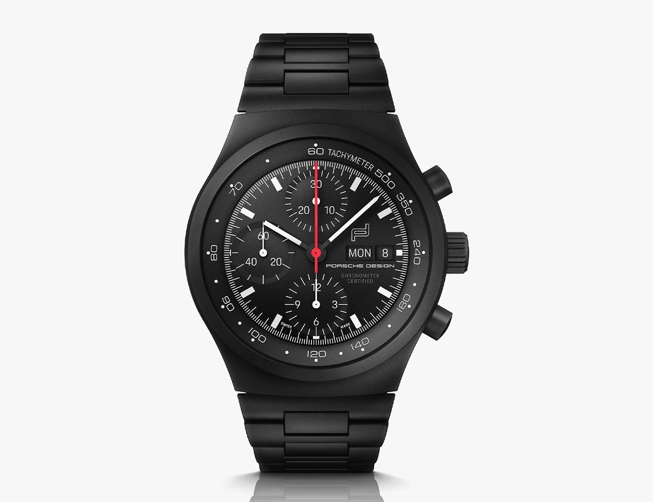 all black chronograph watch