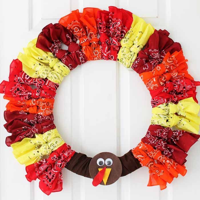 Turkey Bandanna Wreath