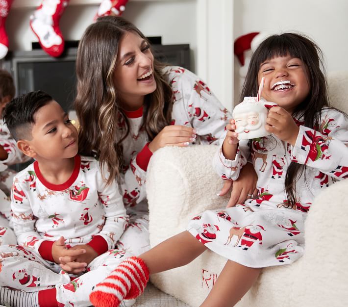 Santa and elf family pajamas hot sale