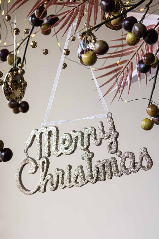 Glitter Merry Christmas decoration sign