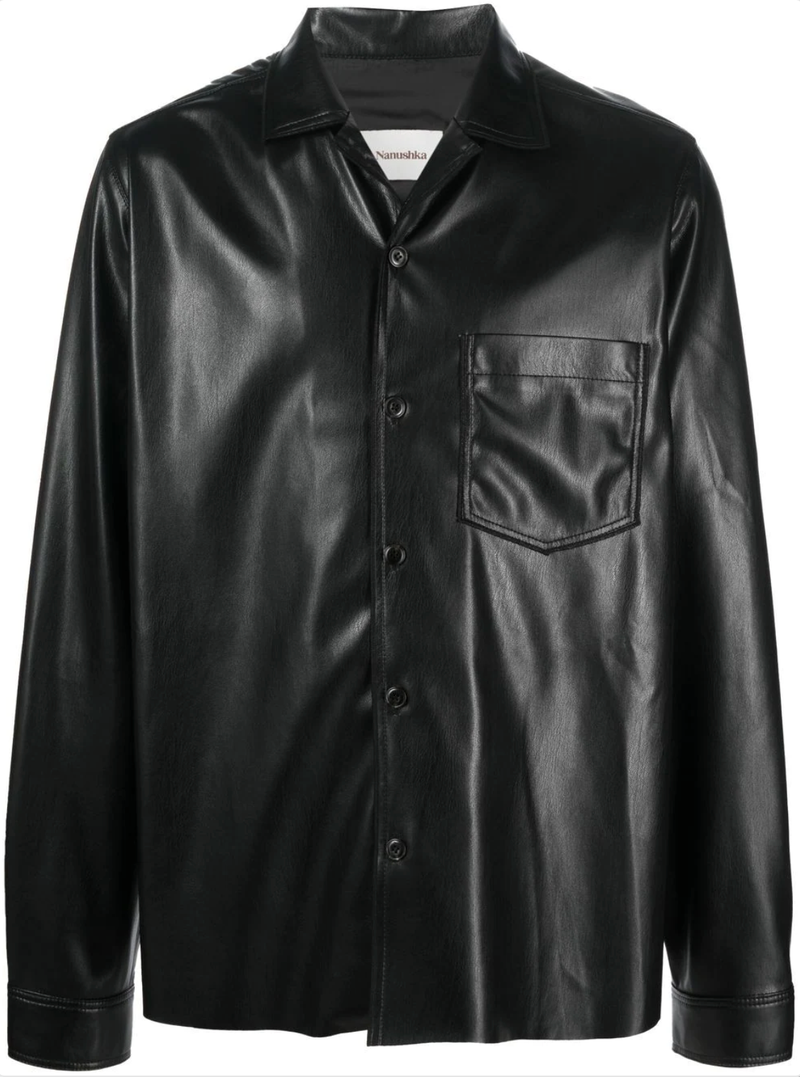 Coated-Finish Shirt Jacket