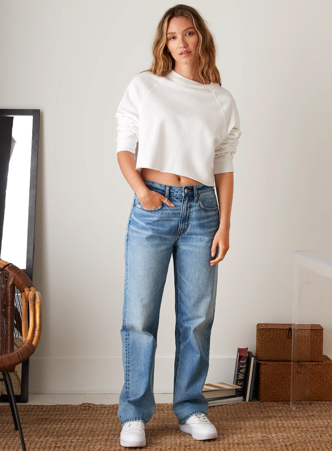 Low-Rise Baggy Straight Jean