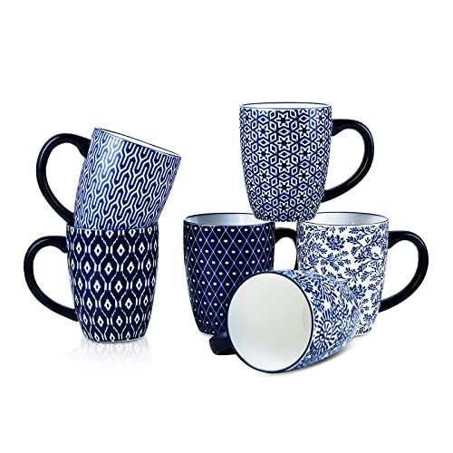 16 oz Porcelain Coffee Mugs Set