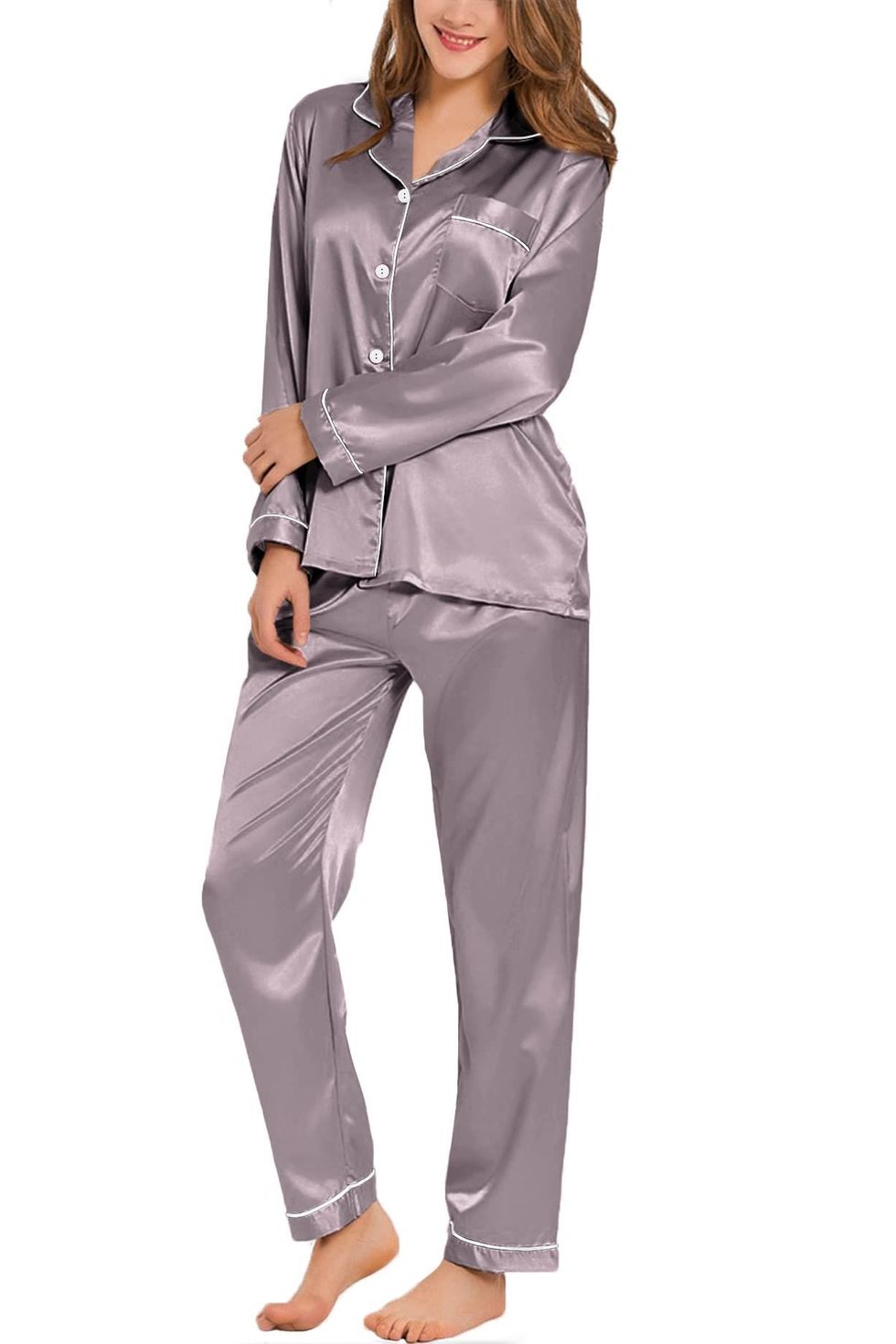 Ekouaer Satin Robes Set Women's Silk Pajama Set with Nightgown 2