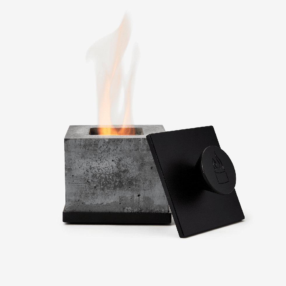 Square Personal Concrete Fireplace Kit