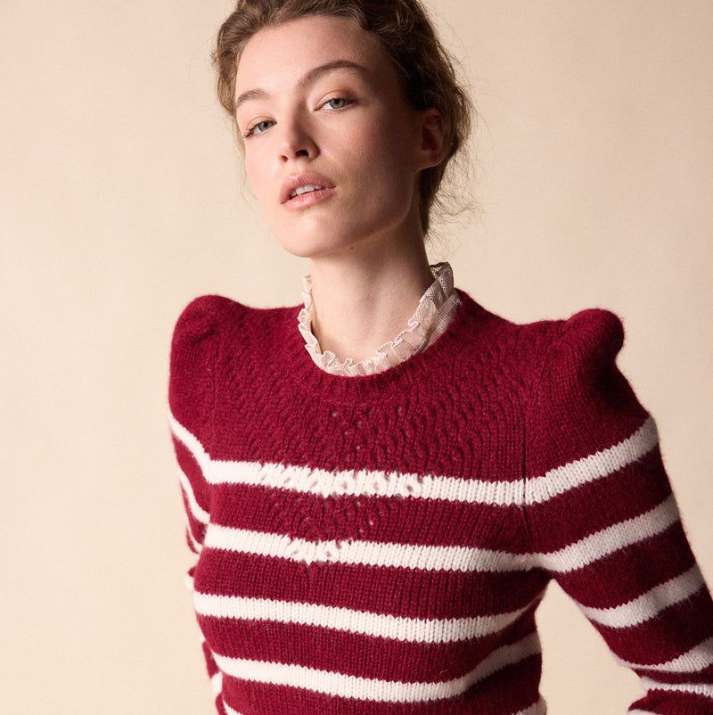 Sissy Sweater -Breton Stripe Berry