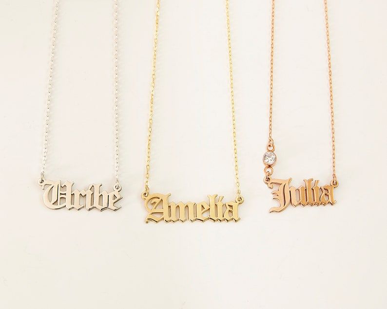 Personalized Old English Name Necklace