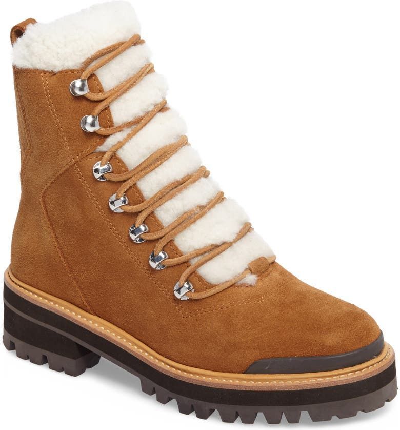 Marc Fisher LTD Izzie Genuine Shearling Lace-Up Boot 