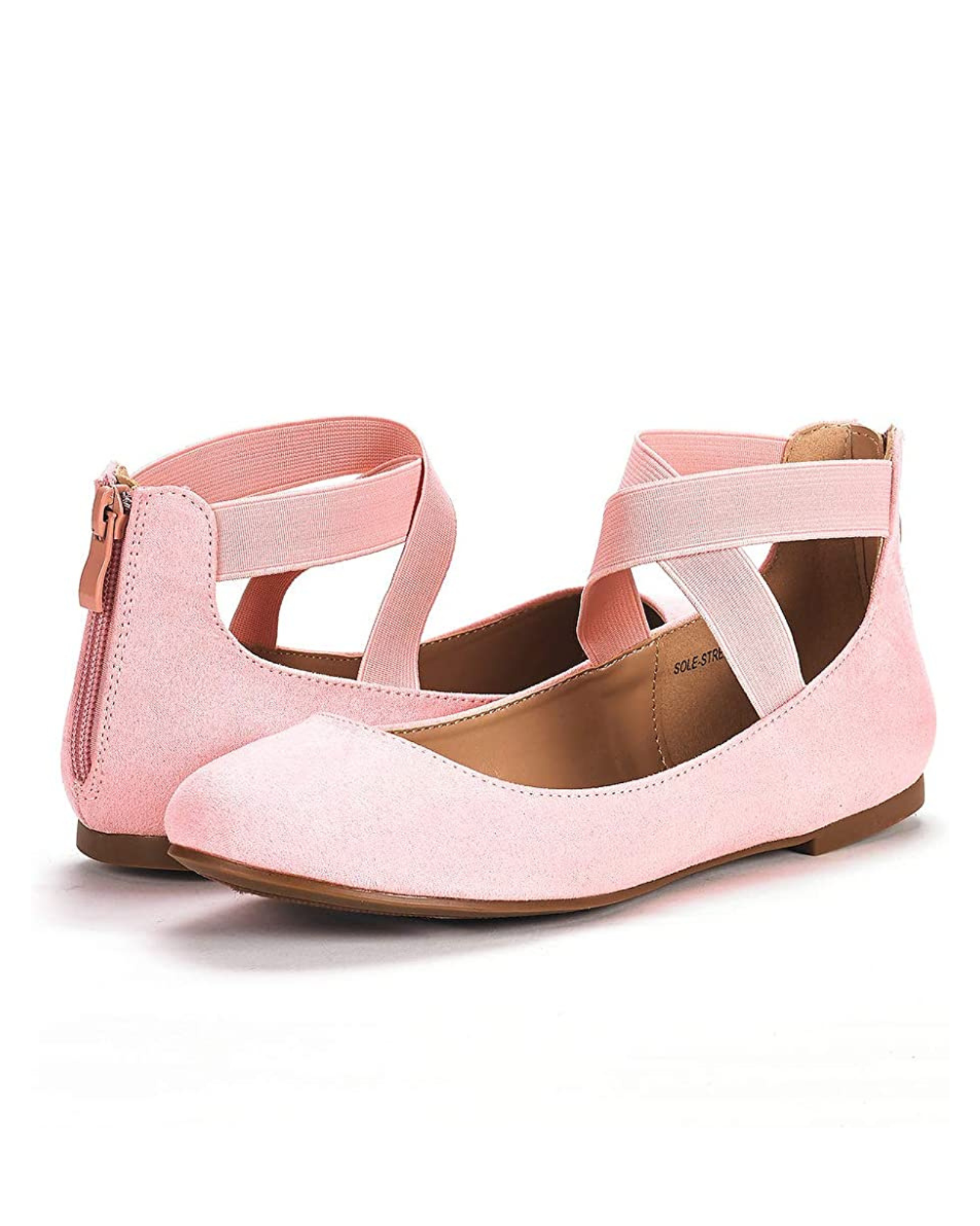 Pink Elastic Ankle Straps Flats