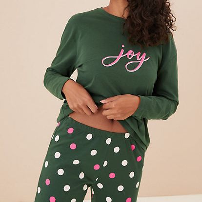 Pure Cotton Joy Slogan Pyjama Set