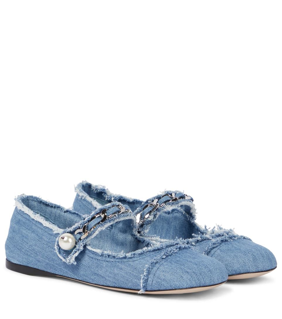 Denim hot sale ballet pumps