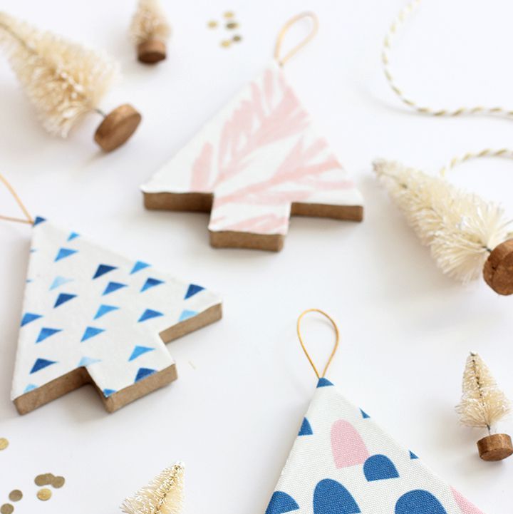 Fabric-Covered Tree Ornaments