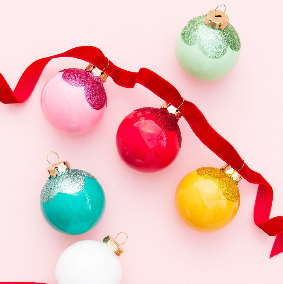 Glitter Scallop Ornaments