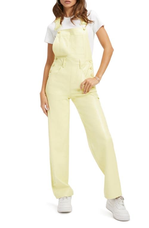 Faux Leather Straight Leg Overalls