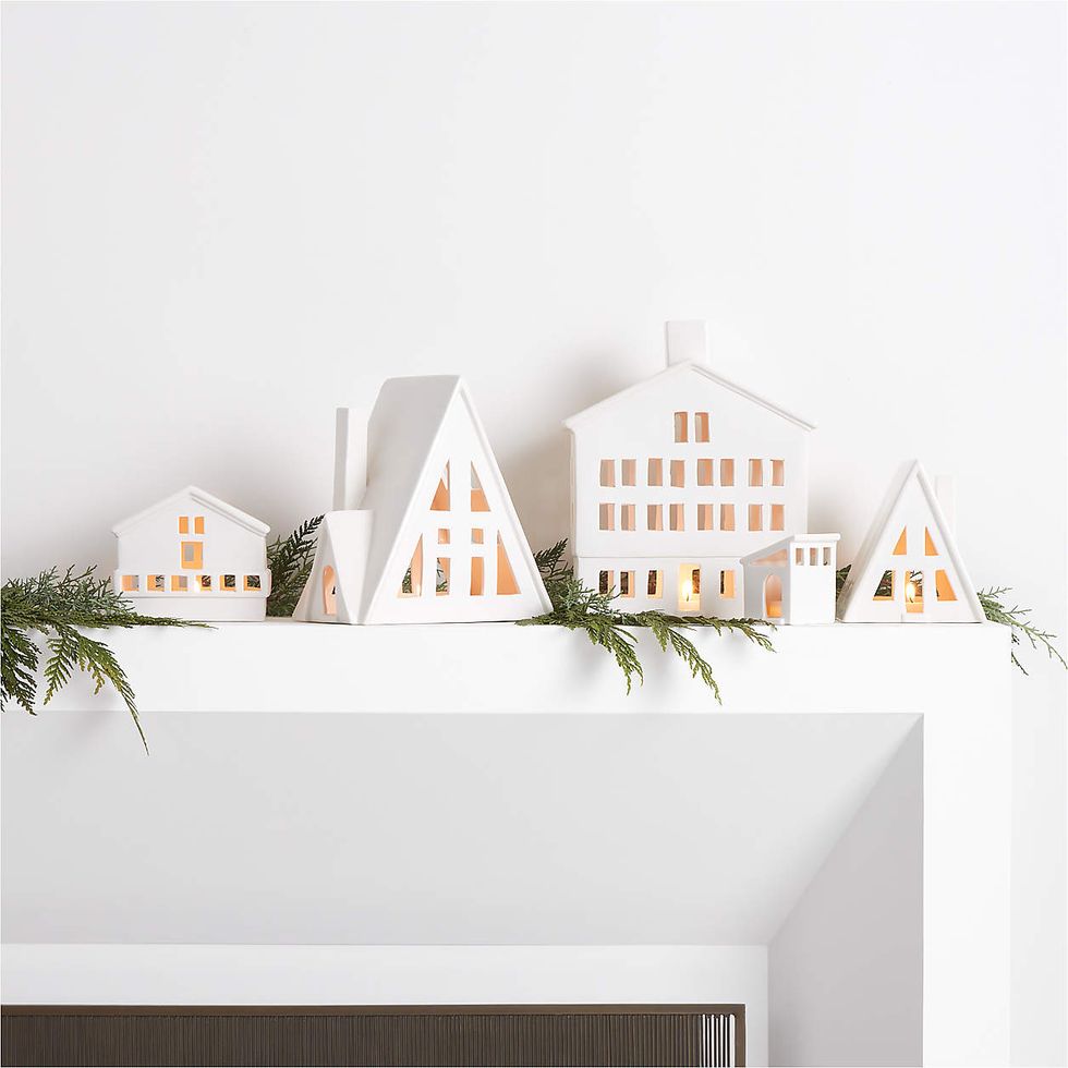 Alpine White Ceramic Christmas House