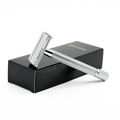 Chrome Long Handle Butterfly Open Double Edge Safety Reusable Razor