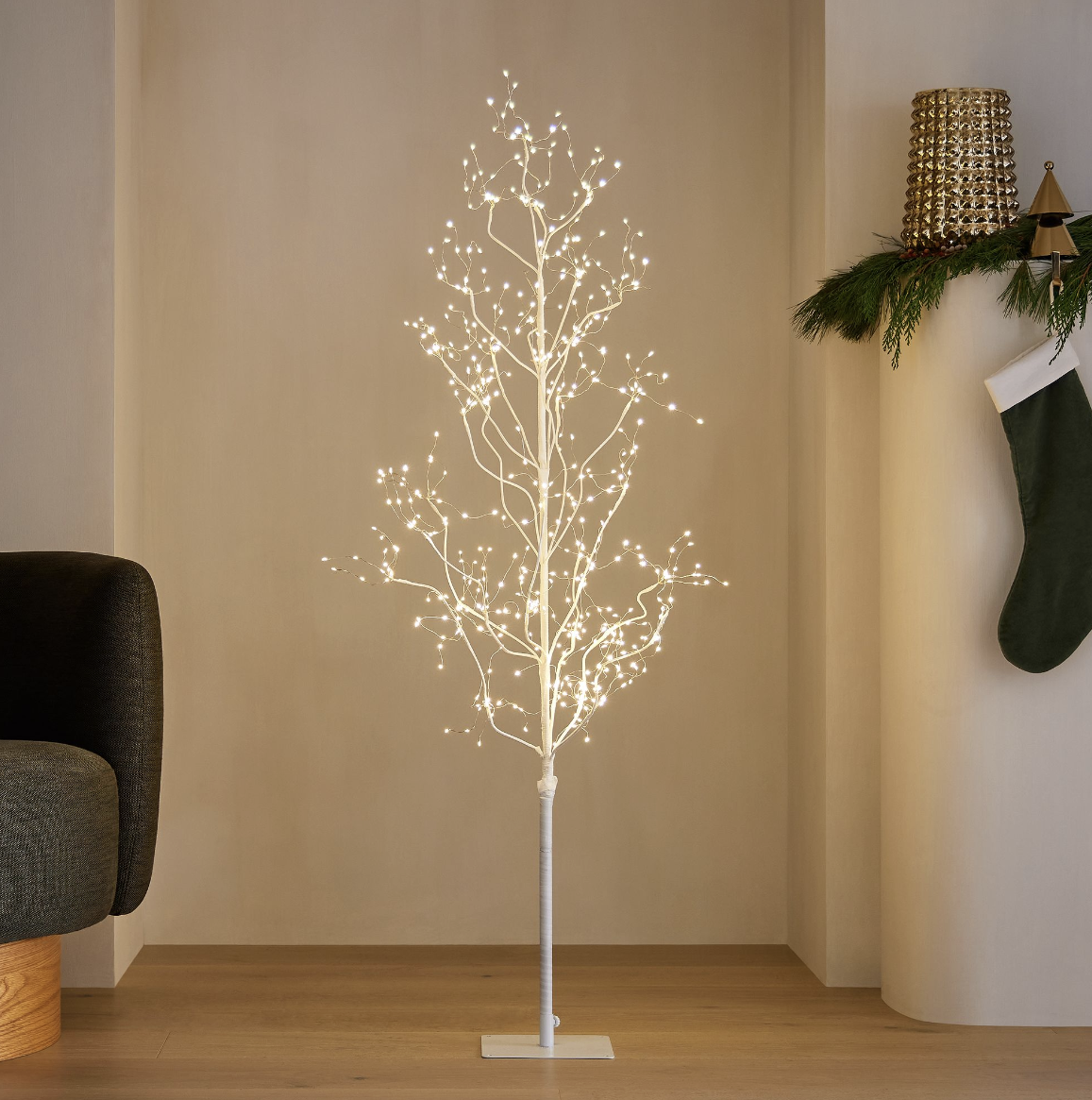 Light-Up White Christmas Tree