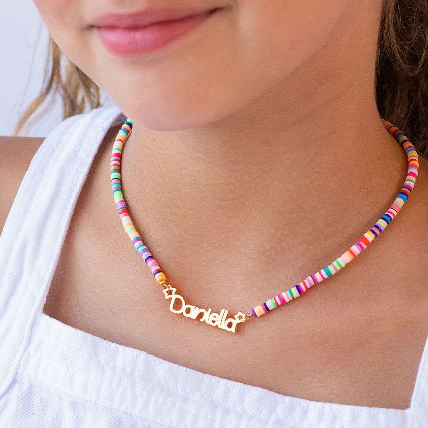 Rainbow Magic Girls Name Necklace in Gold Plating