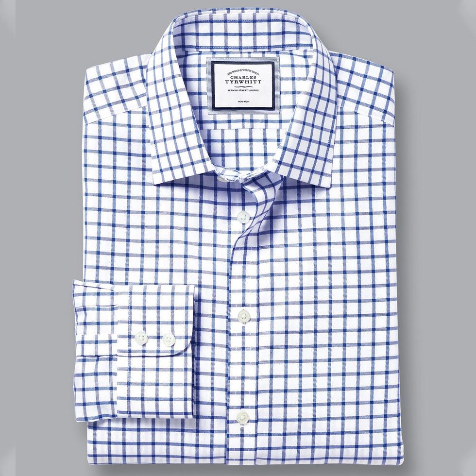 Non-Iron Twill Grid Check Shirt 