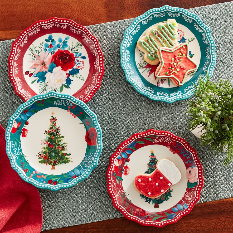 The Pioneer Woman Wishful Winter 4-Piece Ceramic Appetizer Plates