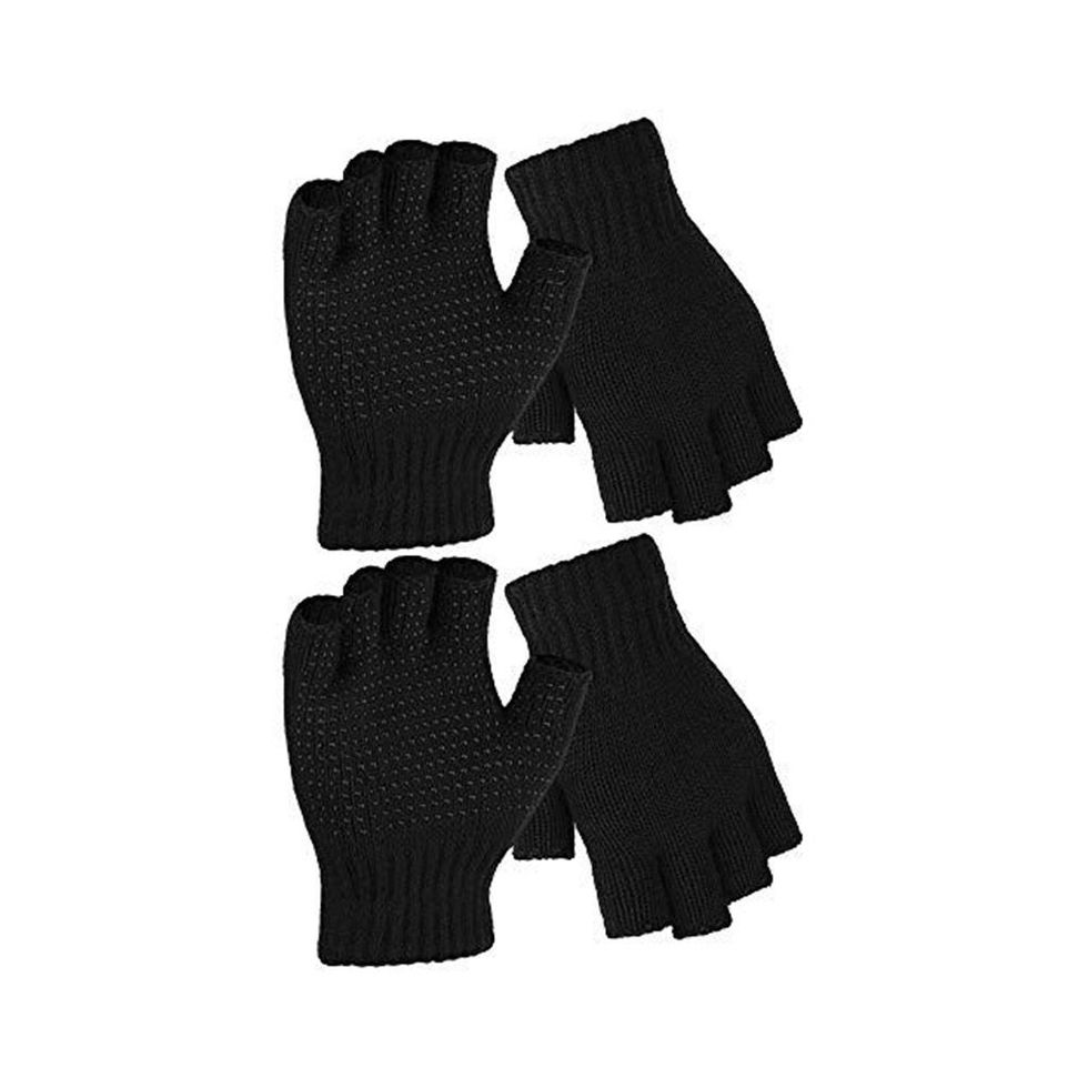 Cooraby 2 Pairs Fingerless Non Slip Gloves