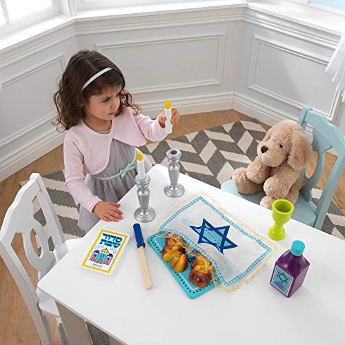  21-Piece Wooden Shabbat Set with Sliceable Challah Bread