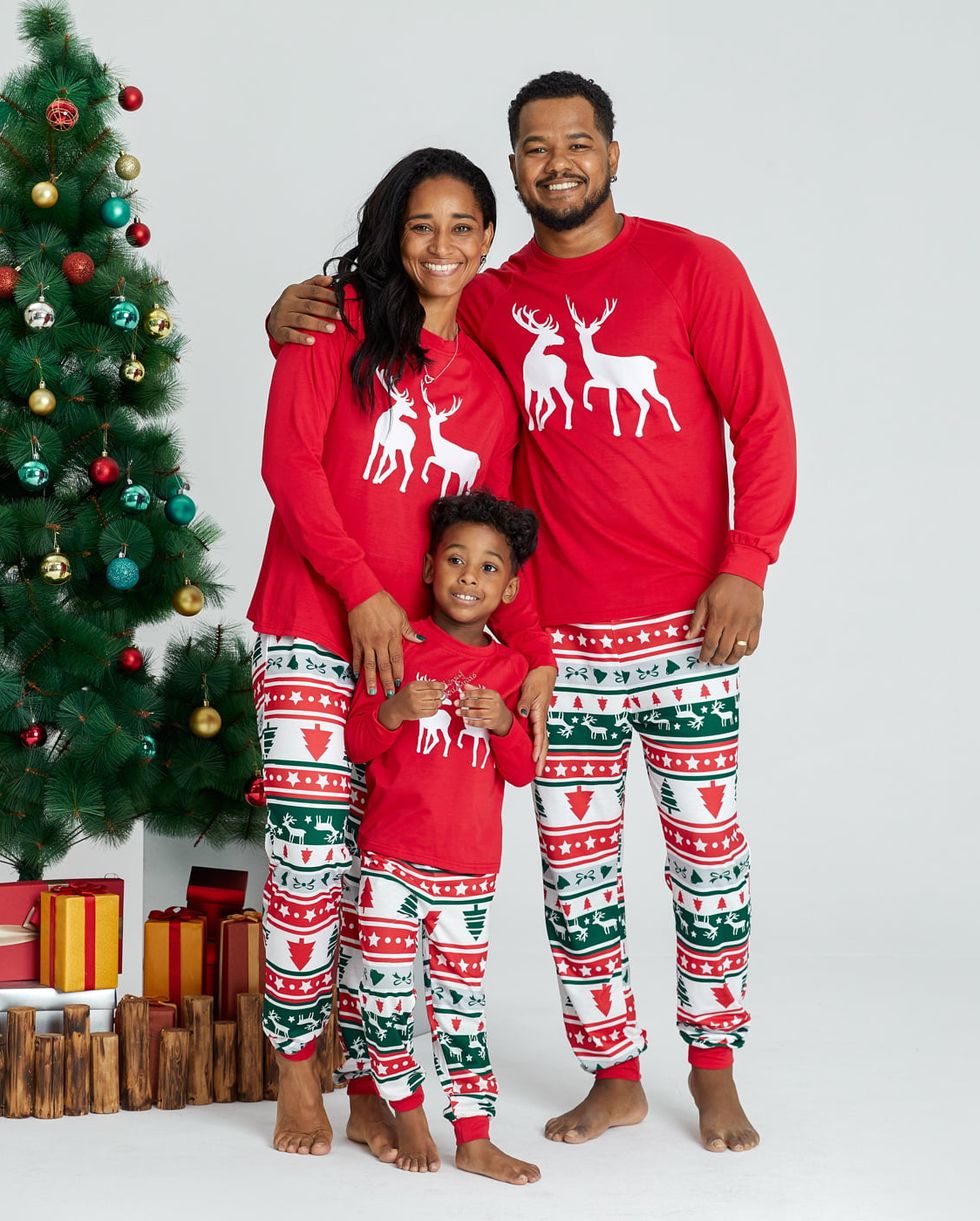 Christmas Deer Top and Pants Family Matching Pajamas Set