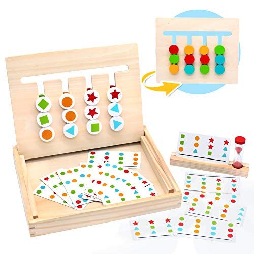Juguetes Montessori para niños pequeños de 2 3 4 años Bloques de lectura de  madera Tarjetas