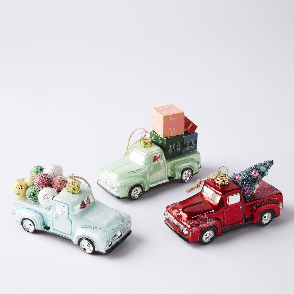 Vintage-Inspired Glass Truck Ornaments