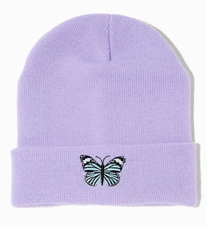 Purple Butterfly Beanie Hat