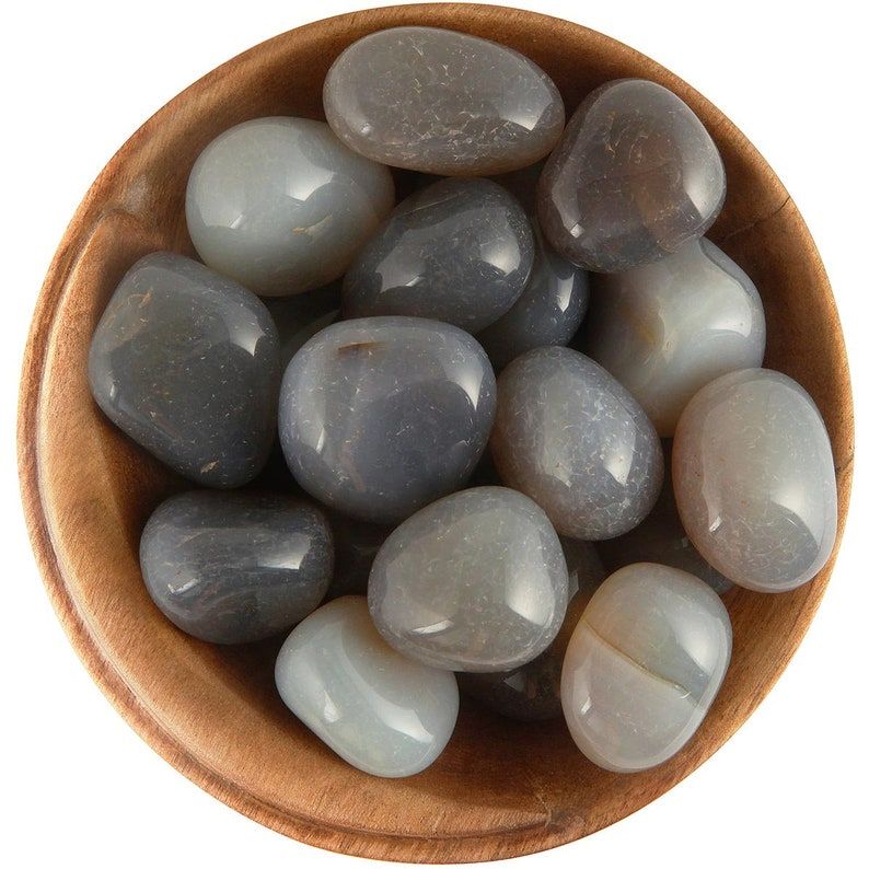 1 Gray Agate Tumbled Stone