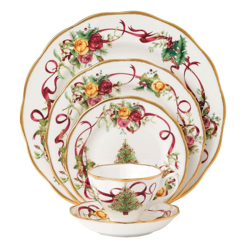 Royal Albert Old Country Roses Christmas Tree Set