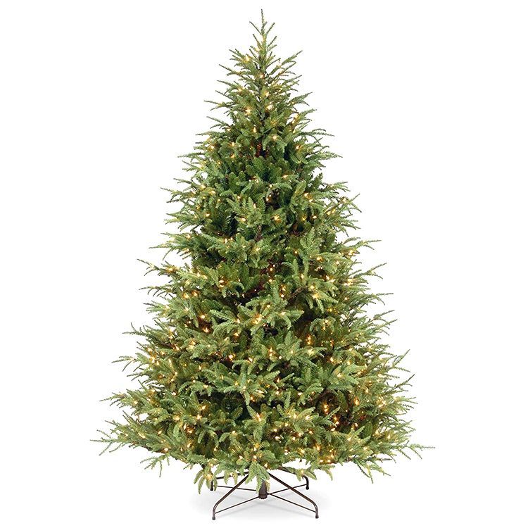 درخت کریسمس کامل مصنوعی 7.5 فوتی از پیش روشن «احساس واقعی».