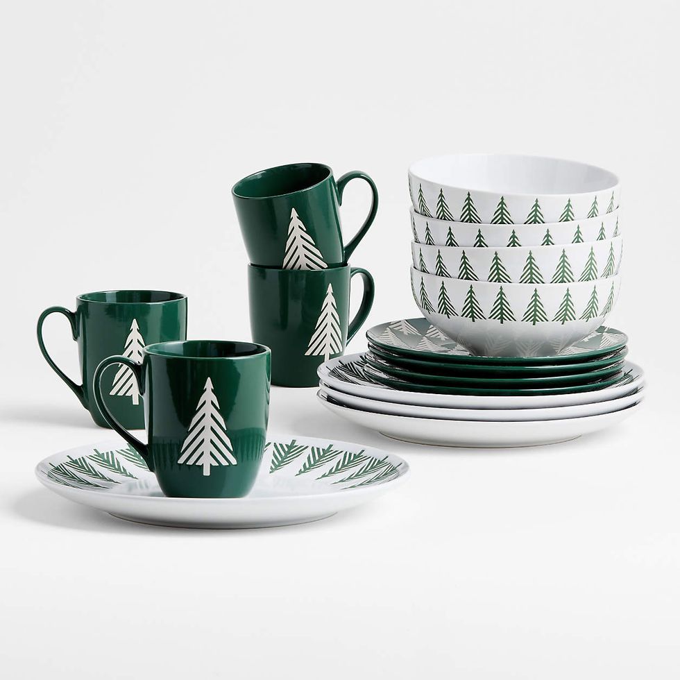Green Forest 16-Piece Holiday Place Setting