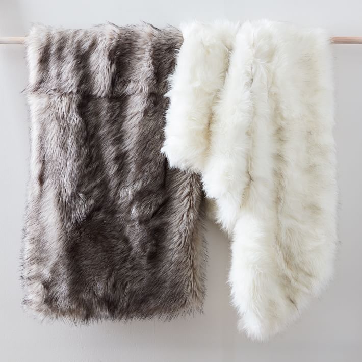 Frontgate faux fur throw hot sale