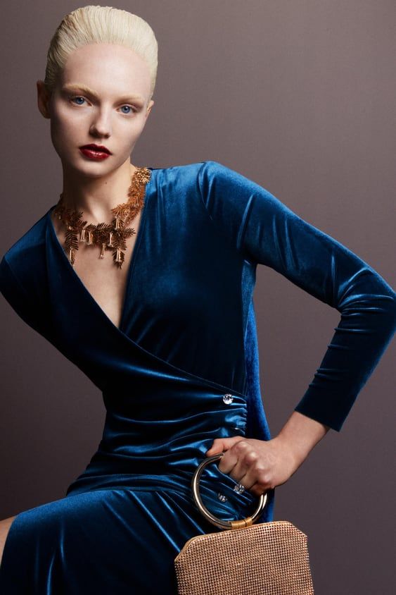 Zara Jewel Buttoned Velvet Dress 