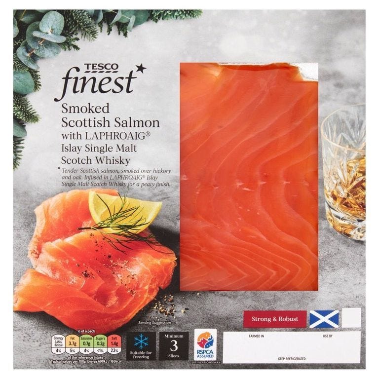 Tesco Finest Smoked Salmon with Whisky 120g