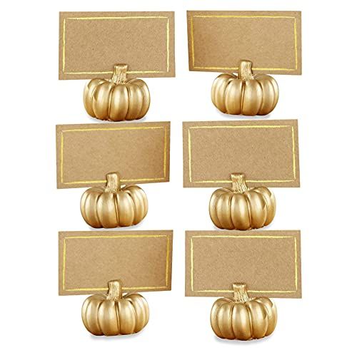 Mini Gold Pumpkin Place Card Holder